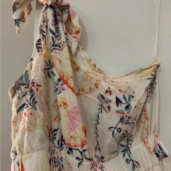 Free People Floral One-Shoulder Romper XS – Boho Summer Vintage FP - Picture 4 of 7